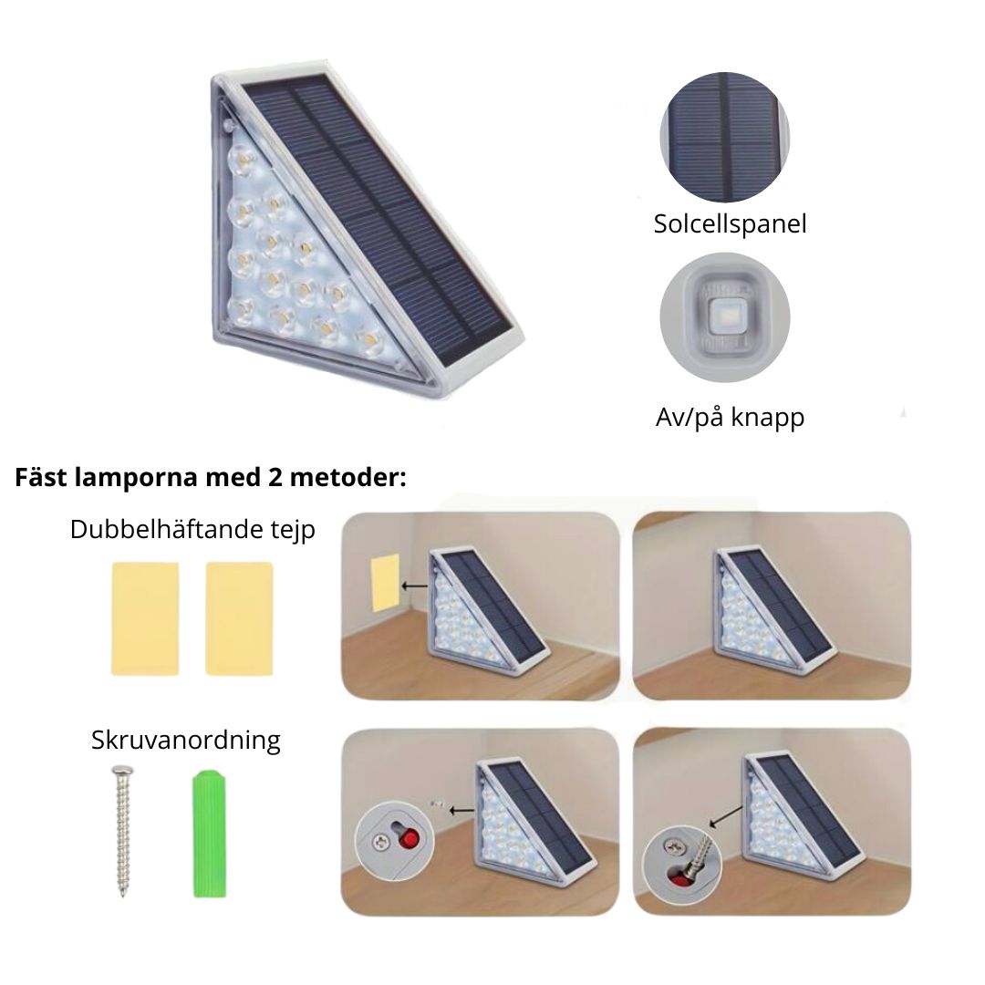 Solar Light Anti-tyveri Trinlampe