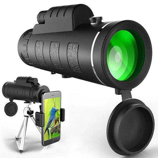 Vandtæt 10× monokular med smartphoneholder og stativ