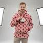 Oversize hættetrøje i fleece med stor lomme til kæledyr