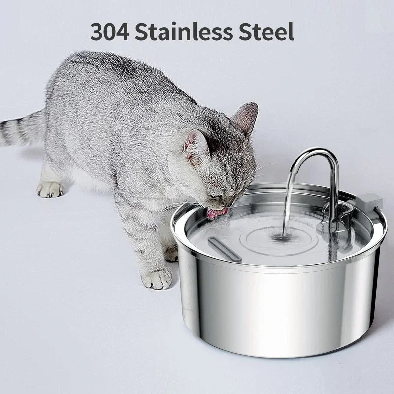 Rustfrit stål Vandfontæne til katte 3L