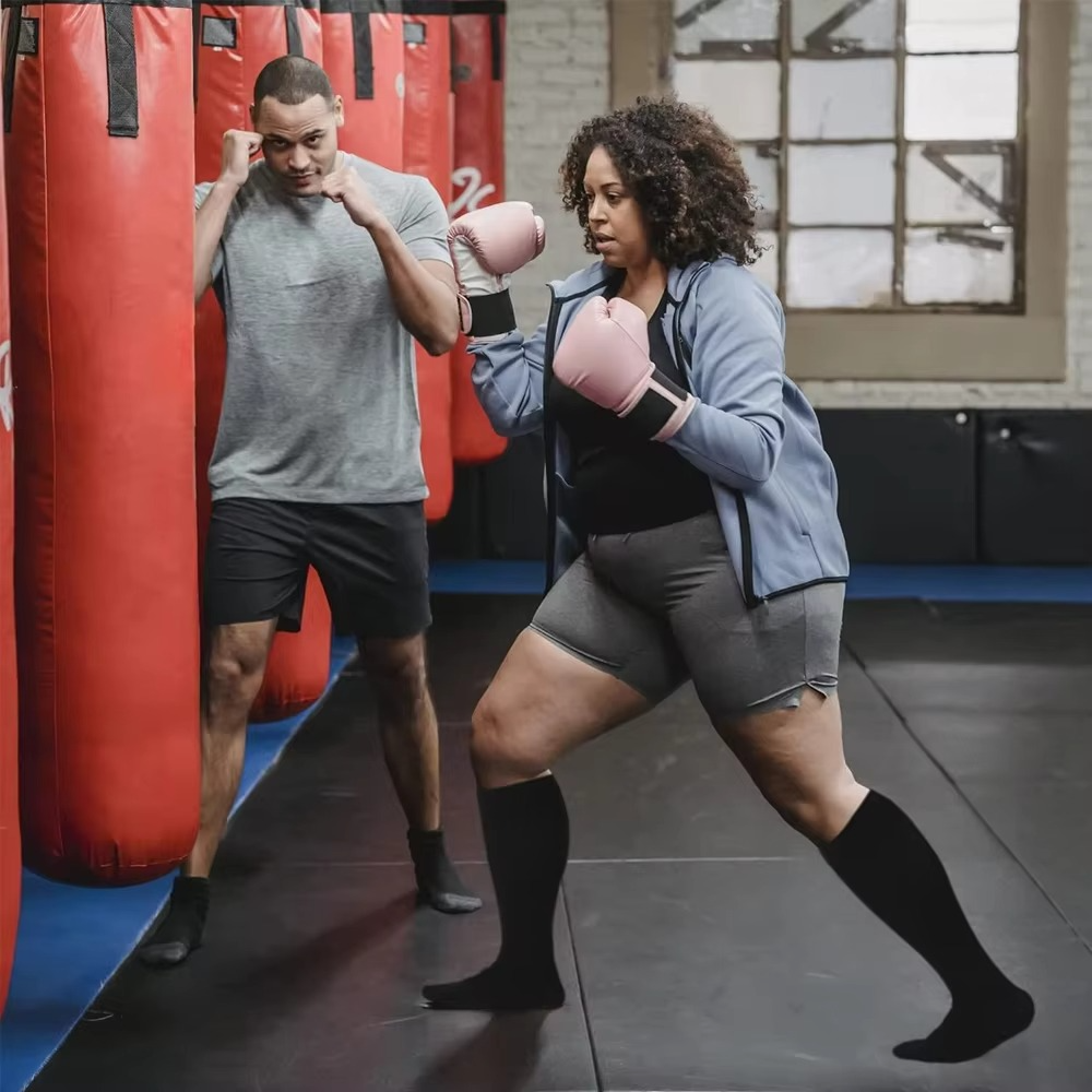 Plus Size Kompressions Lægsokker