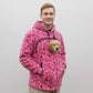 Oversize hættetrøje i fleece med stor lomme til kæledyr