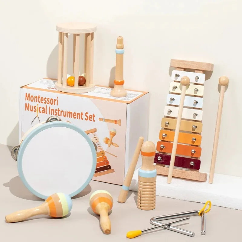 Wood Montessori musikinstrument-sæt