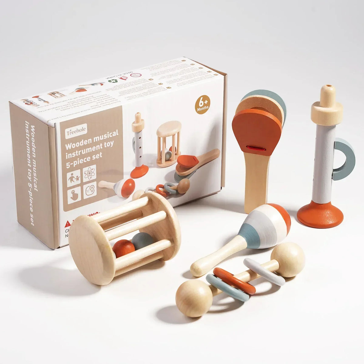 Wood Montessori musikinstrument-sæt