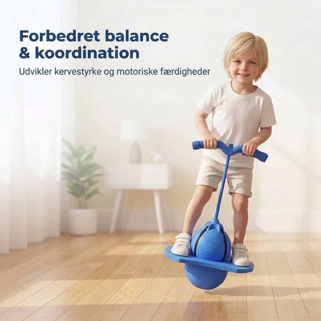 Balancetræner med 20 cm kuglebund og aftagelige skumgreb