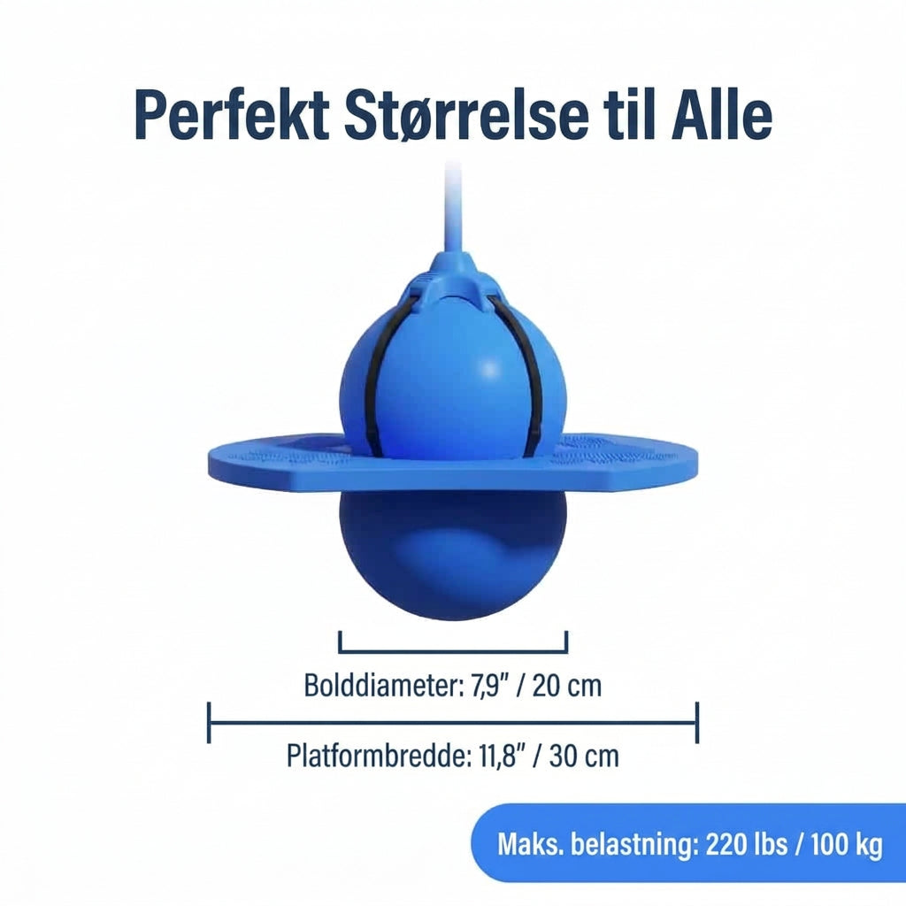 Balancetræner med 20 cm kuglebund og aftagelige skumgreb