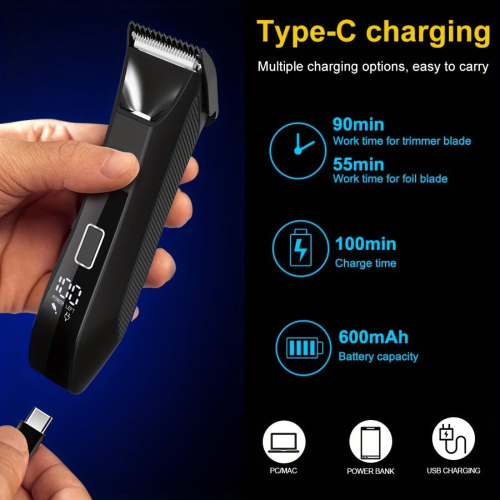 Kropsbehåringstrimmer Genopladelig USB elektrisk barbermaskine