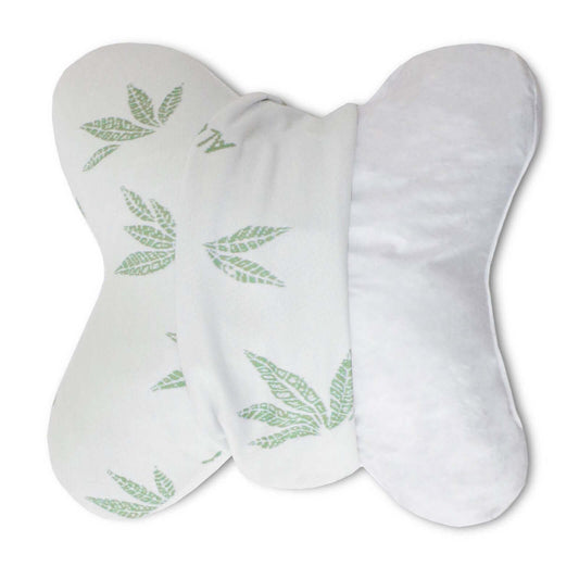 Ergonomisk sommerfuglepude, mikrofiber, aftageligt betræk