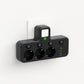 Stikdåse med 3 udtag, 2 USB-porte og USB-C, op til 2500 W