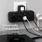 Stikdåse med 3 udtag, 2 USB-porte og USB-C, op til 2500 W