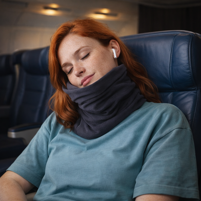 Rejsepude med nakkestøtte – opretstående hvilepude i wrap-stil