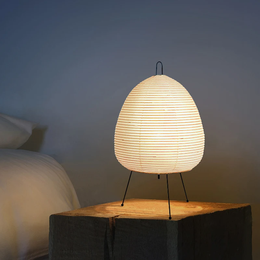 Japansk bordlampe af rispapir