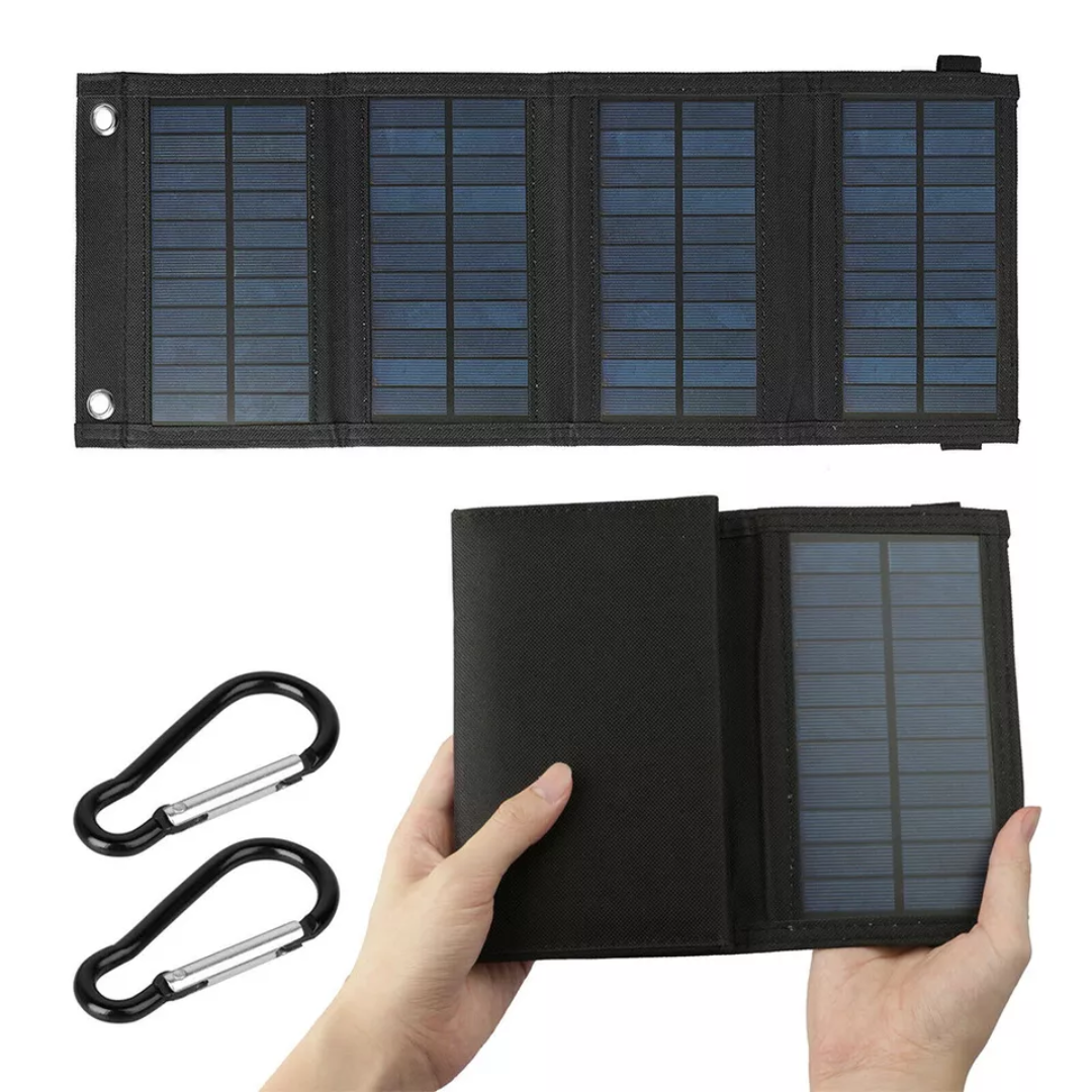 Foldbart solpanel med op til 12 W og 5 V USB-udgang