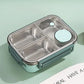 Bento-madkasse med tre rum i rustfrit stål og tætsluttende låg