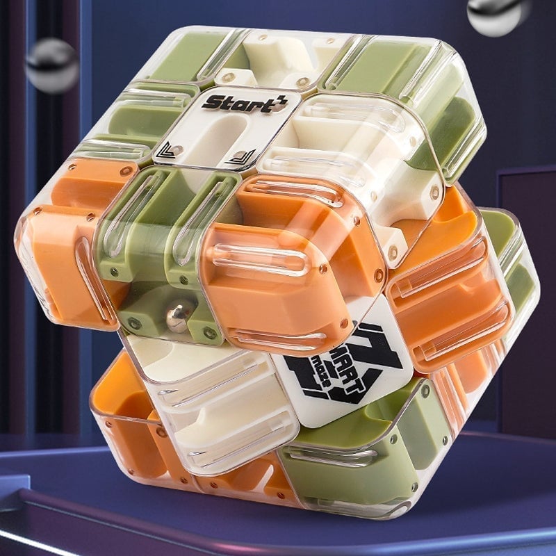 3D rullende kugle labyrint puslespil terning