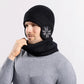 2 i 1 opvarmet vinterstrikket hue halsvarmer beanie hat halstørklæde