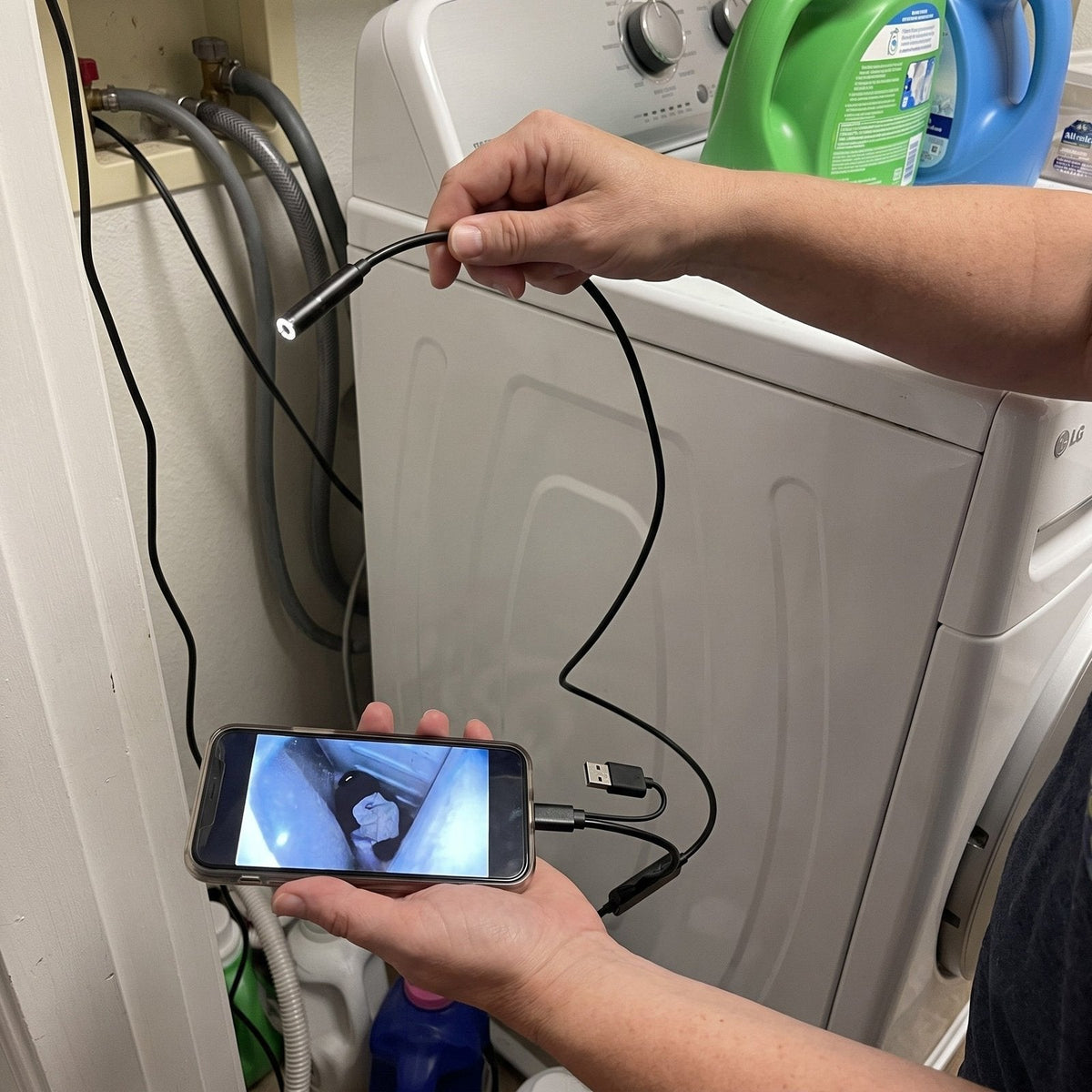 Inspektionskamera til smartphone med 5 m kabel og 8 LED-lys
