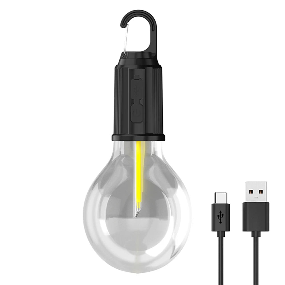 Genopladelig LED-campinglampe med krog