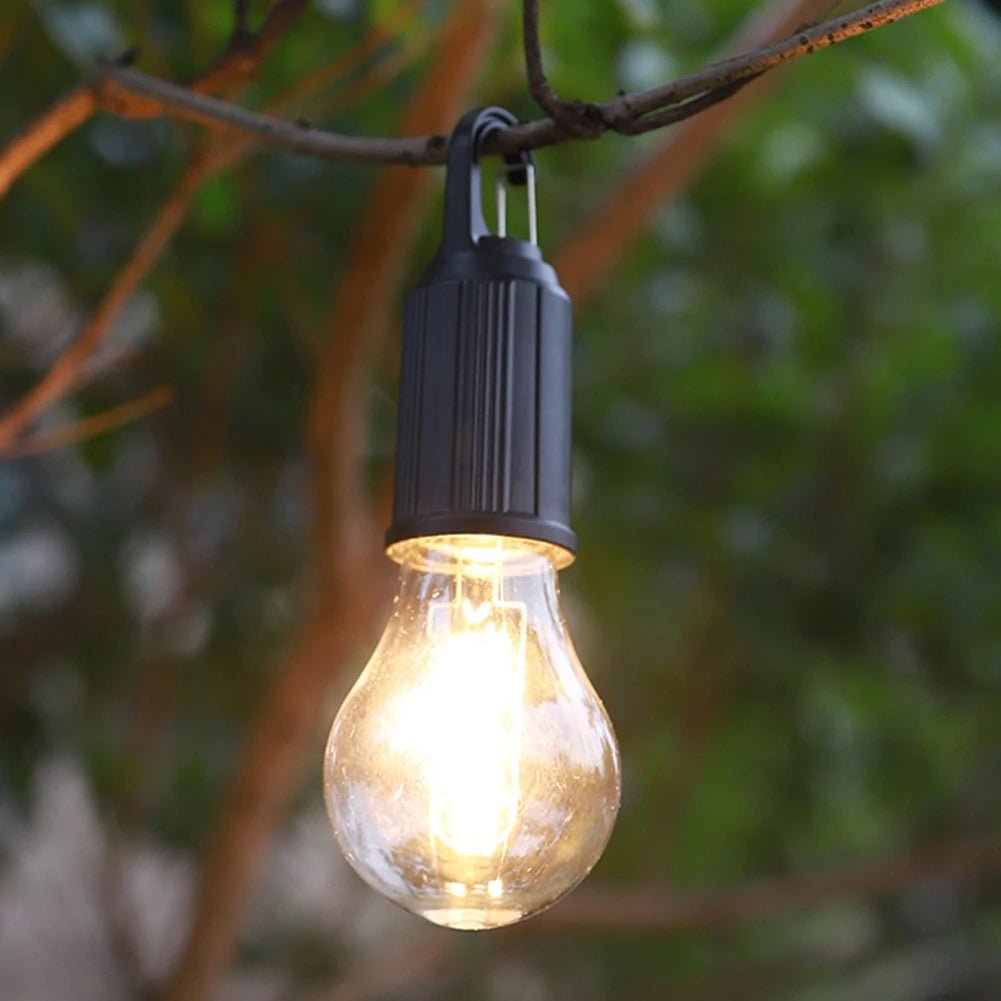 Genopladelig LED-campinglampe med krog