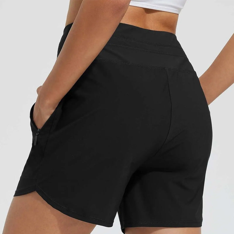 Kvinder Højtaljede hurtigtørrende badeshorts