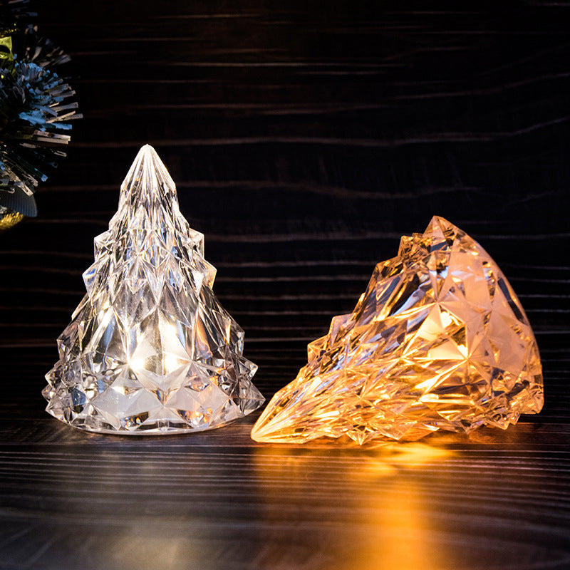 Mini LED krystal juletræ natlampe