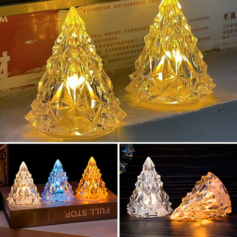 Mini LED krystal juletræ natlampe