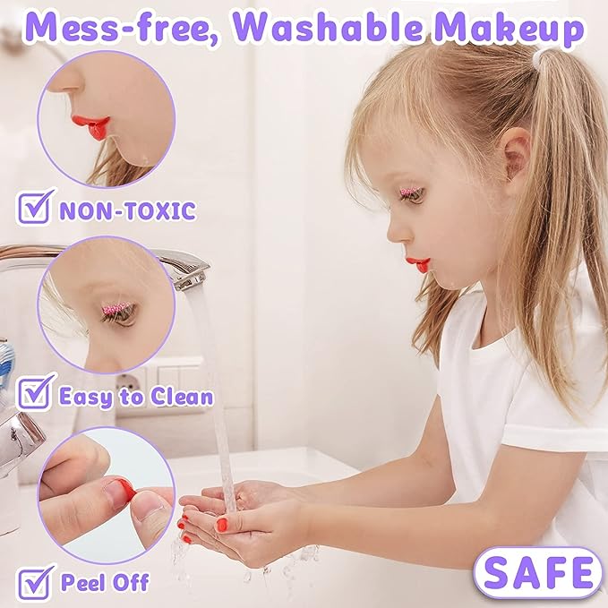 Vaskbar makeup og skønhedssæt til børn